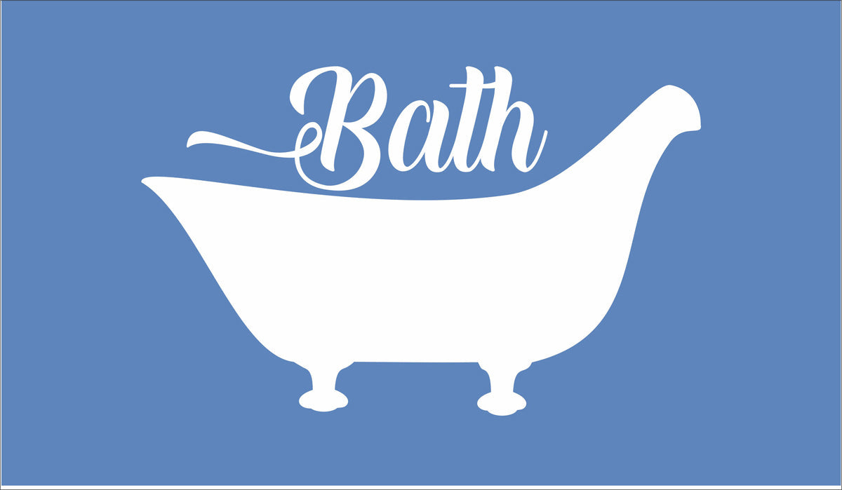 Bath with Antique Tub Stencil - Superior Stencils