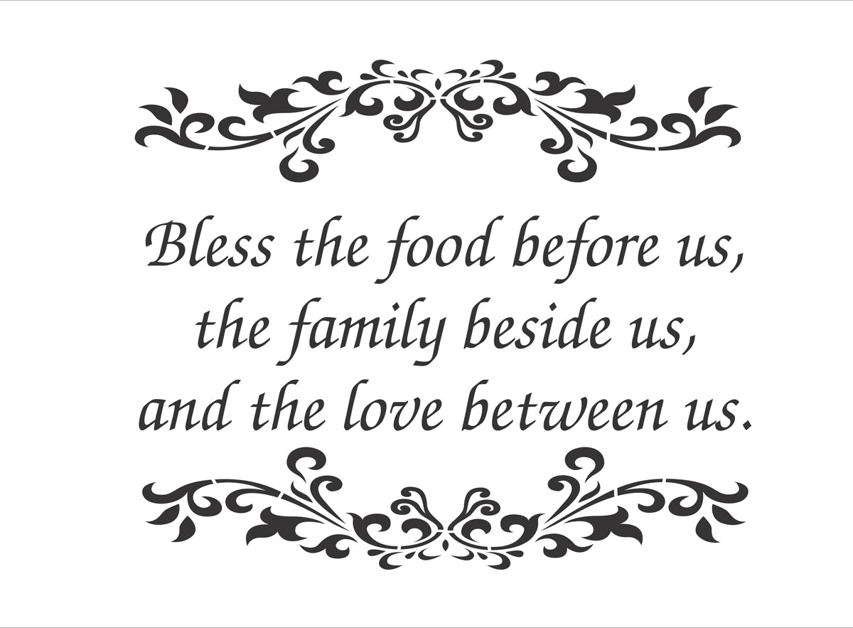 Bless The food Stencil - Bless the Food sign - Create a Blessing Sign for your HOME - Superior Stencils