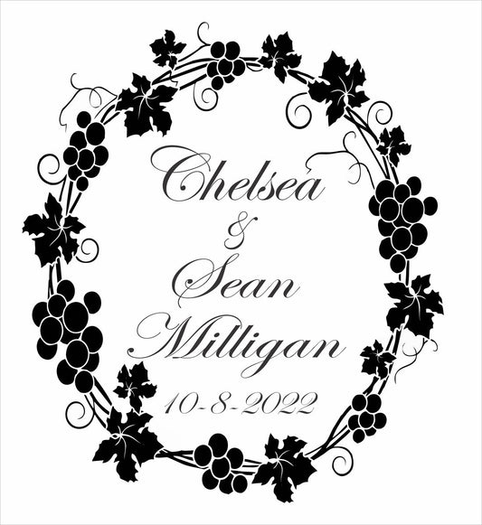 Custom Names and Date Stencil - Round Custom Stencil - Wedding