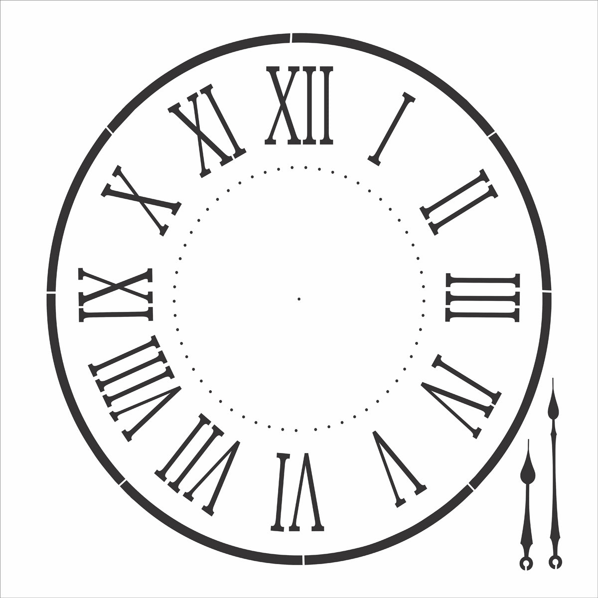 Roman Numeral Clock Stencil