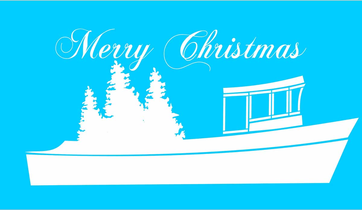 Merry Christmas Crab Boat Stencil - Superior Stencils