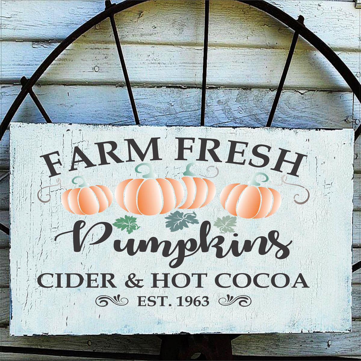 Farm Fresh Pumpkins Cider & Hot Cocoa Stencil - Superior Stencils