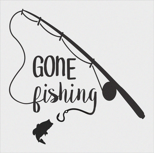 Gone Fishing Stencil 1 - 9 Sizes Available - Great for Lake House Signs - Superior Stencils