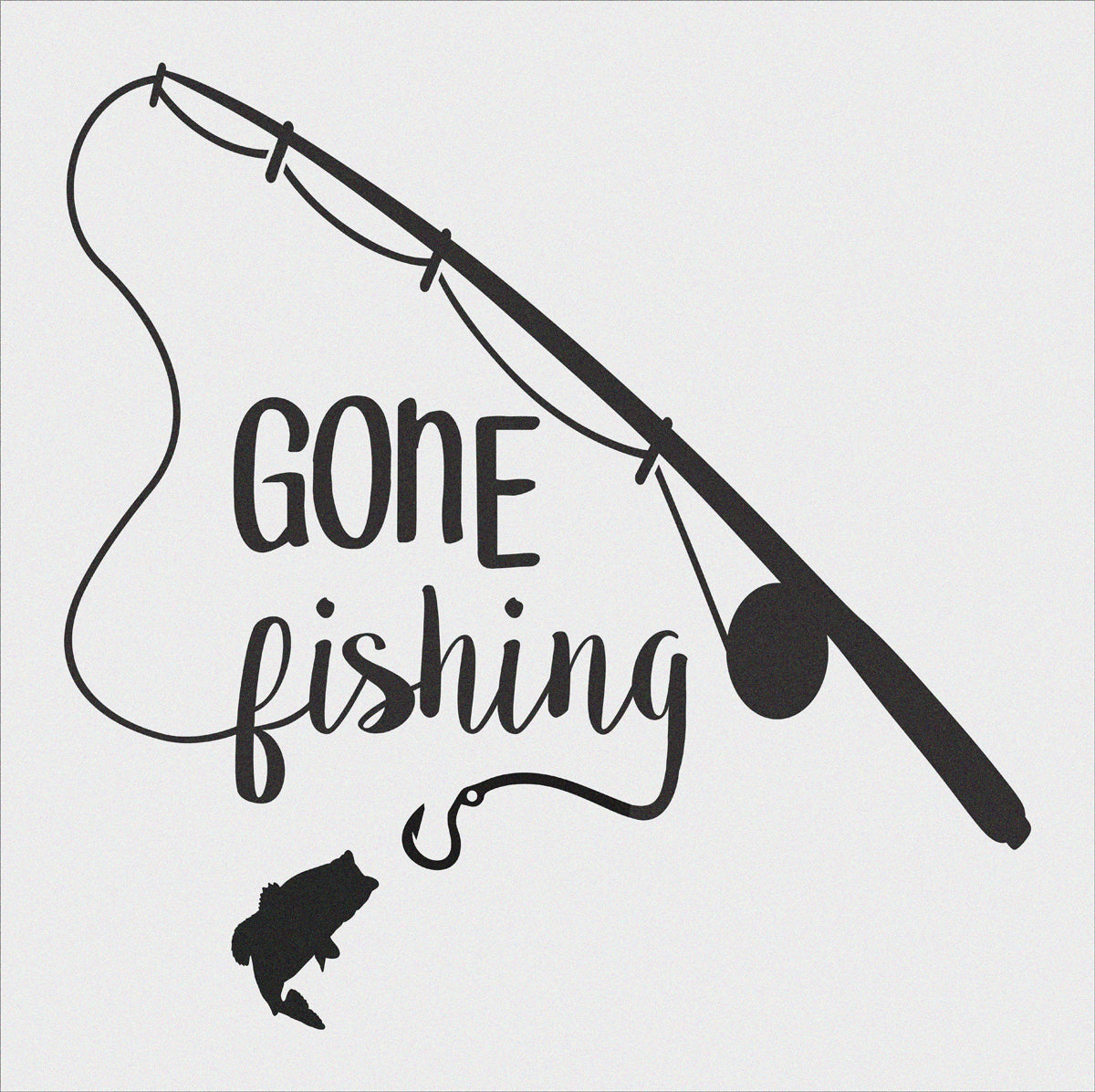 Gone Fishing Stencil 1 - 9 Sizes Available - Great for Lake House