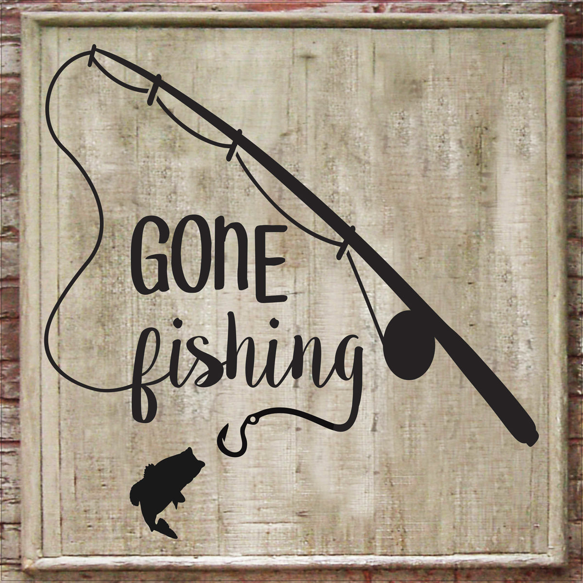 Gone Fishing Stencil 1 - 9 Sizes Available - Great for Lake House Signs - Superior Stencils