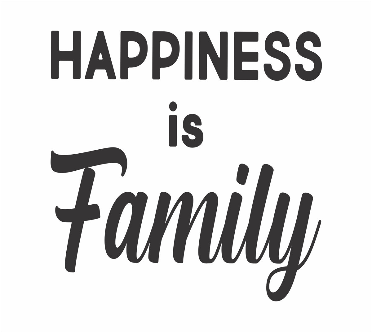 Happiness is Family Stencil 02 - Superior Stencils