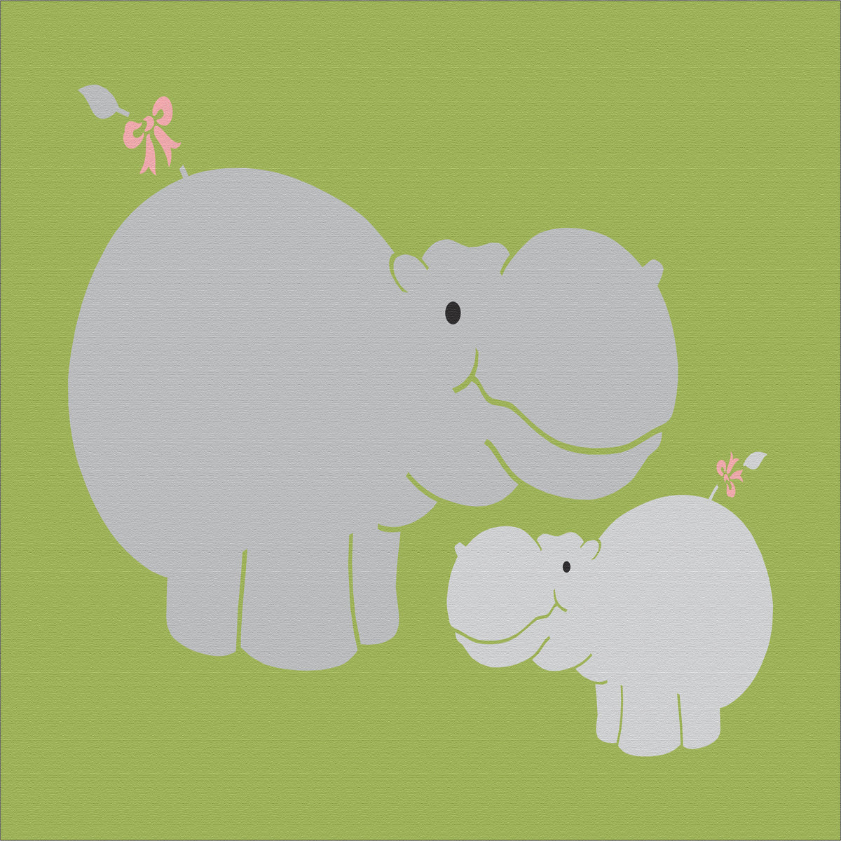 Momma  Hippo & Baby Hippo Stencil - Superior Stencils