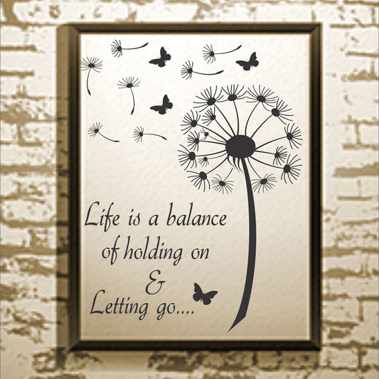 Life is a balance of holding on and letting go Stencil - Superior Stencils