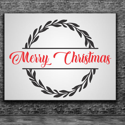 Merry Christmas Stencil with Wreath - Superior Stencils
