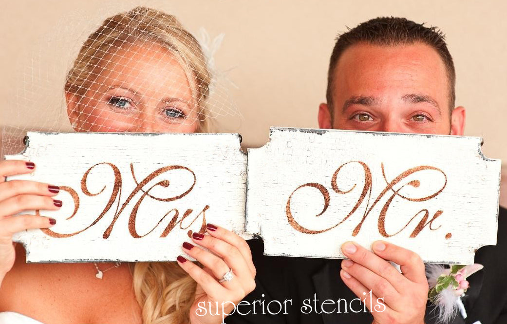 Mr. and Mrs. Stencil Set - Wedding Stencils - Superior Stencils