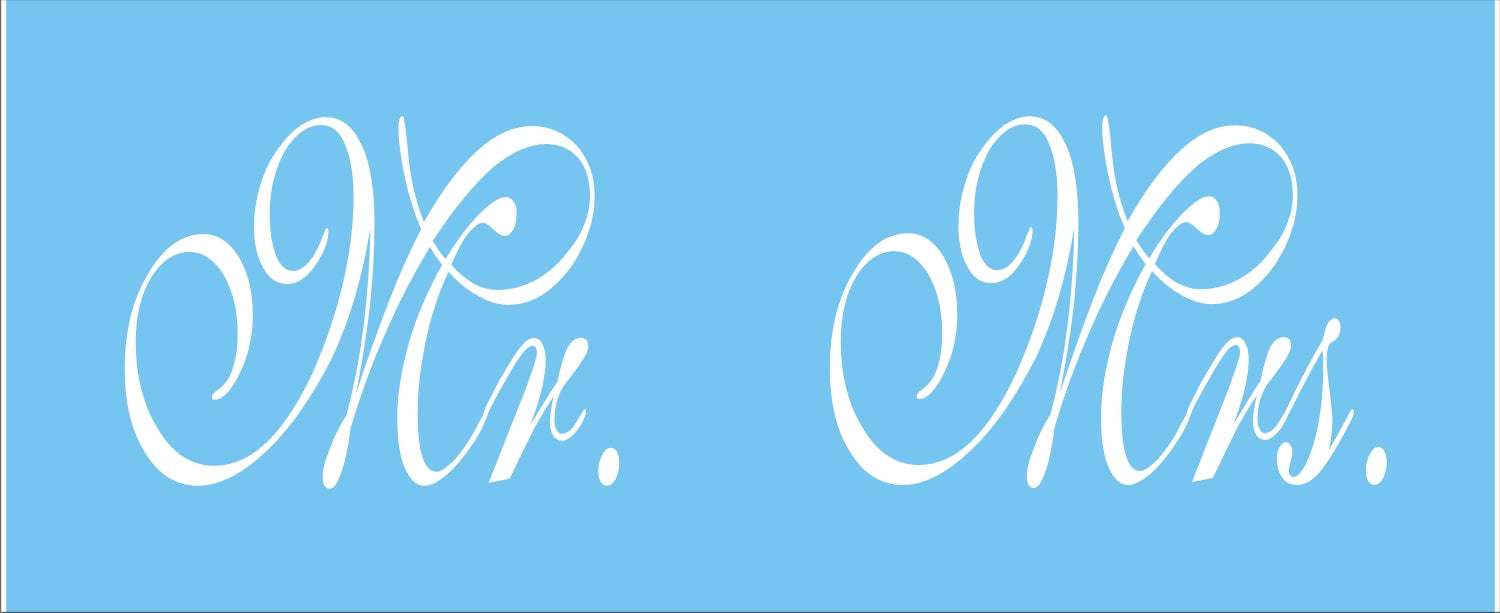 Mr. and Mrs. Stencil Set - Wedding Stencils - Create Wedding Signs - Wedding Chair Signs | Superior Stencils Mr. and Mrs. Stencil Set - Wedding Stencils - Create Wedding Signs - Wedding Chair Signs | Superior Stencils
