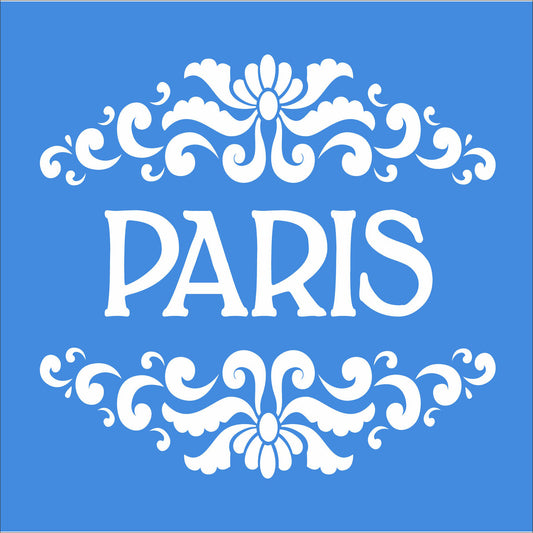 Paris Stencil with Double Flourish - Superior Stencils