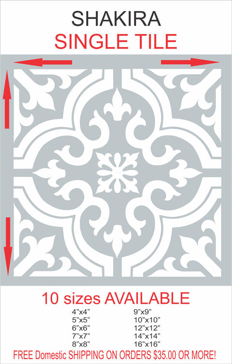 SHAKIRA Tile Stencil - Reusable Stencil - Superior Stencils