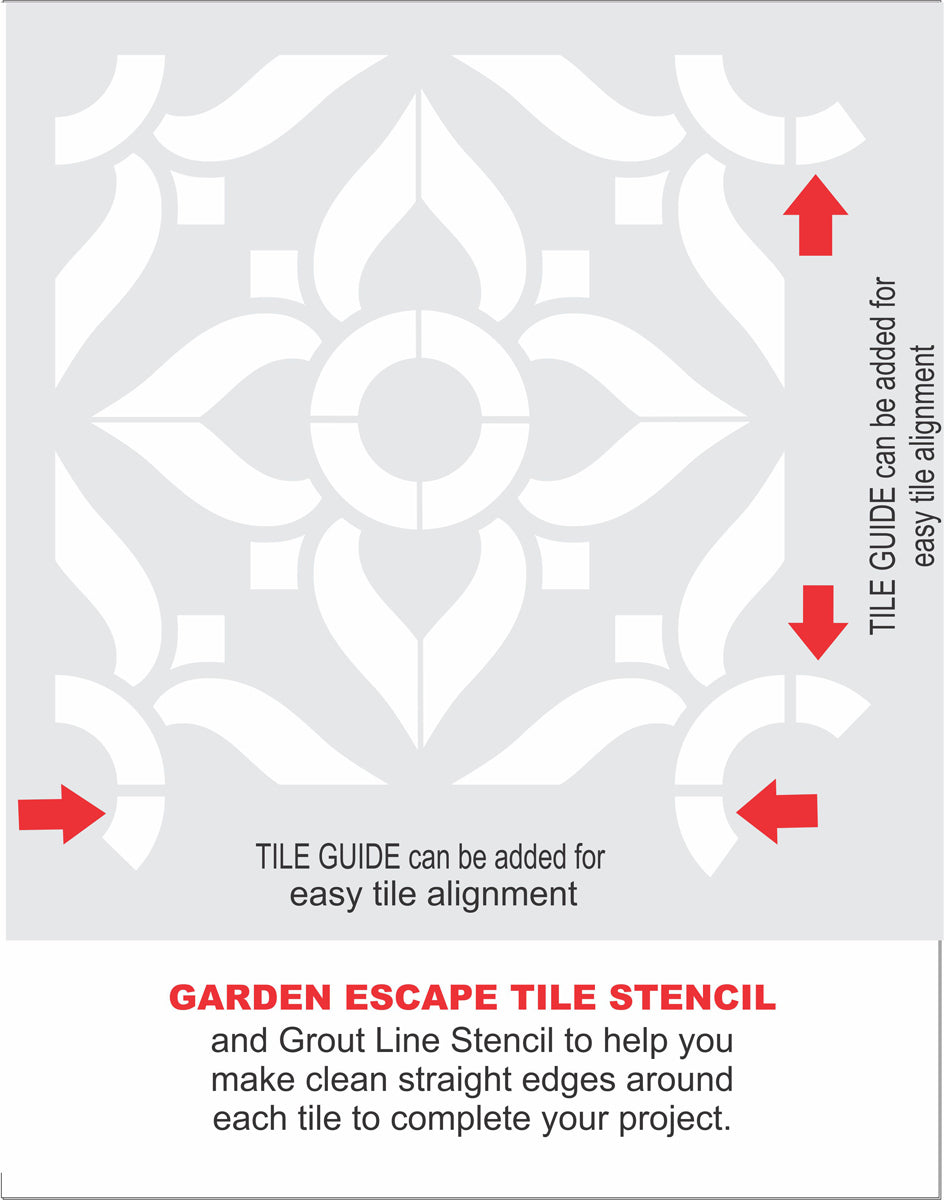 Garden Escape Tile Stencil - Superior Stencils
