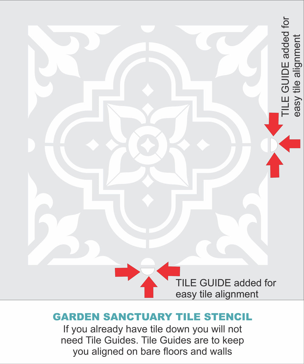 Garden Sanctuary Tile Stencil - Superior Stencils