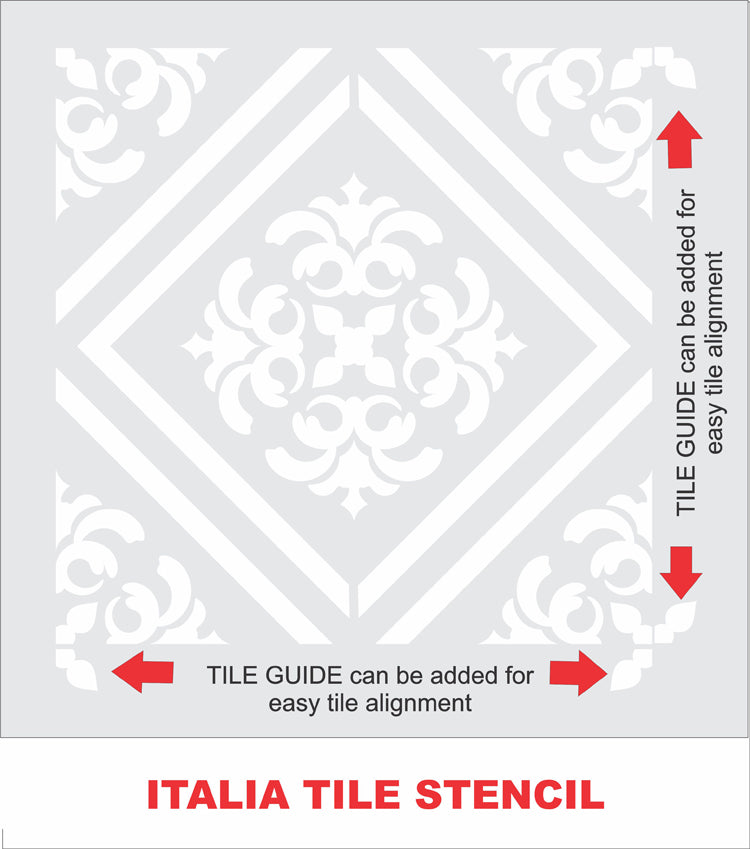 Italia Tile Stencil - Floor Tile Stencil - Superior Stencils