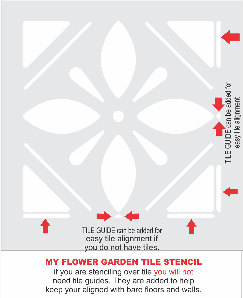My Flower Garden Tile Stencil - Superior Stencils