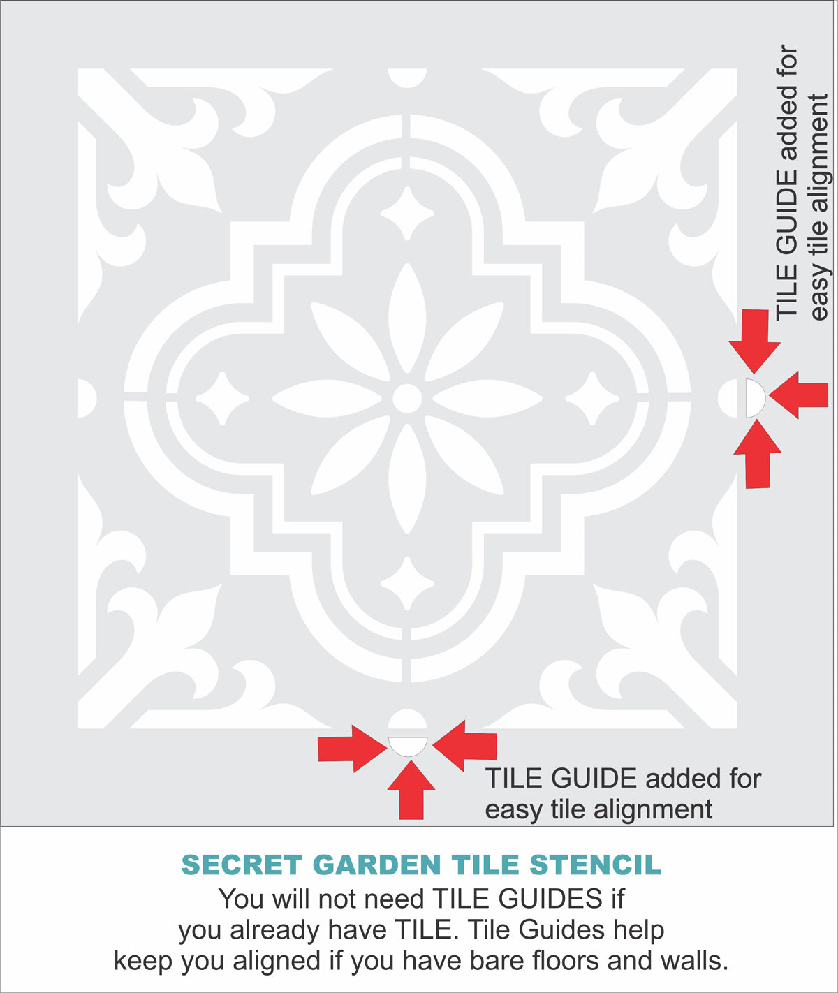 Secret Garden Tile Stencil - Superior Stencils