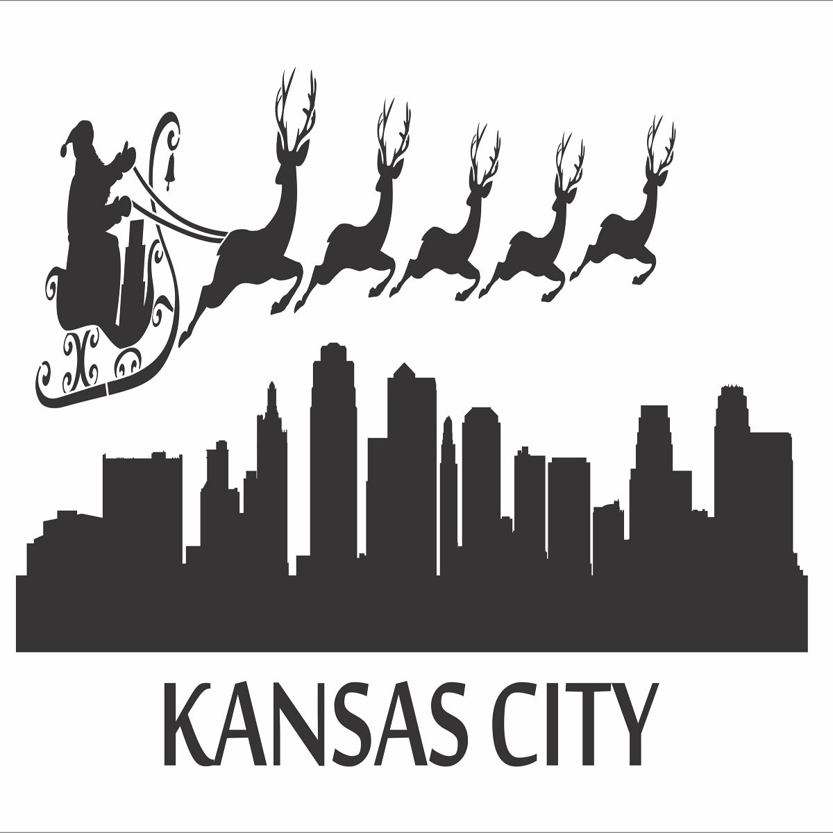 Santa Claus Kansas City Skyline STENCIL - Superior Stencils