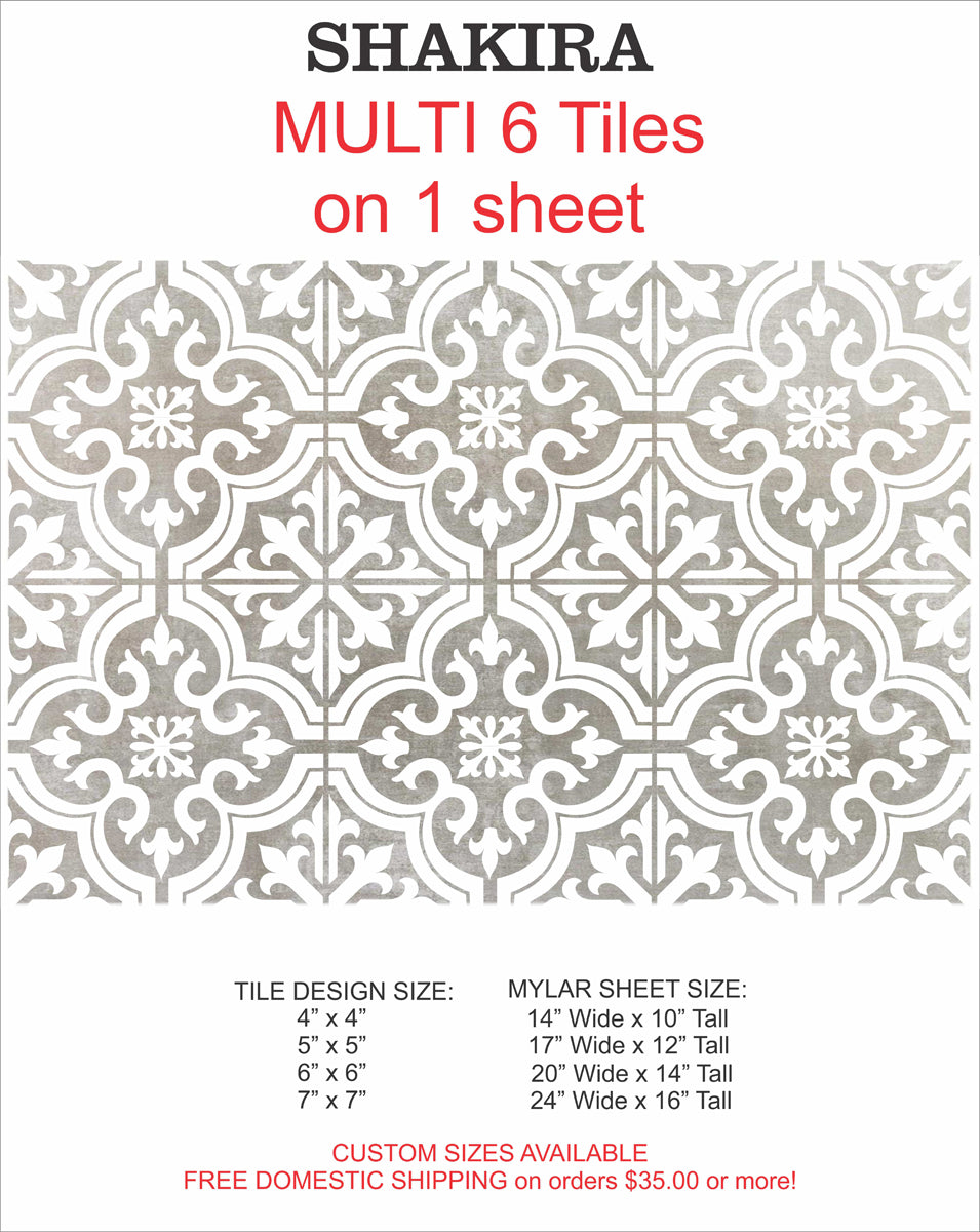 SHAKIRA Tile Stencil - Reusable Stencil - Superior Stencils