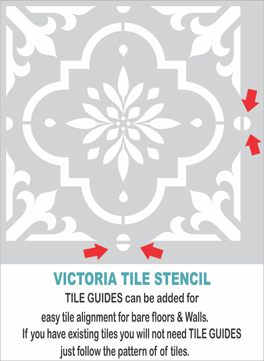 VICTORIA Tile Stencil - Superior Stencils