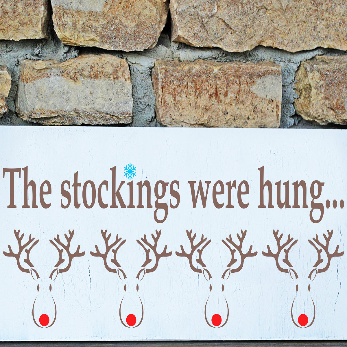 The Stockings Were Hung Stencil - Reindeer Christmas Stocking Hanger - Superior Stencils