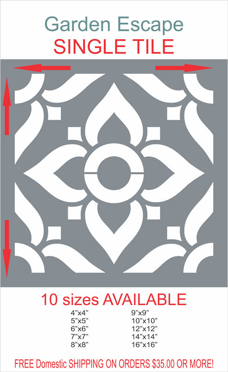 Garden Escape Tile Stencil - Superior Stencils