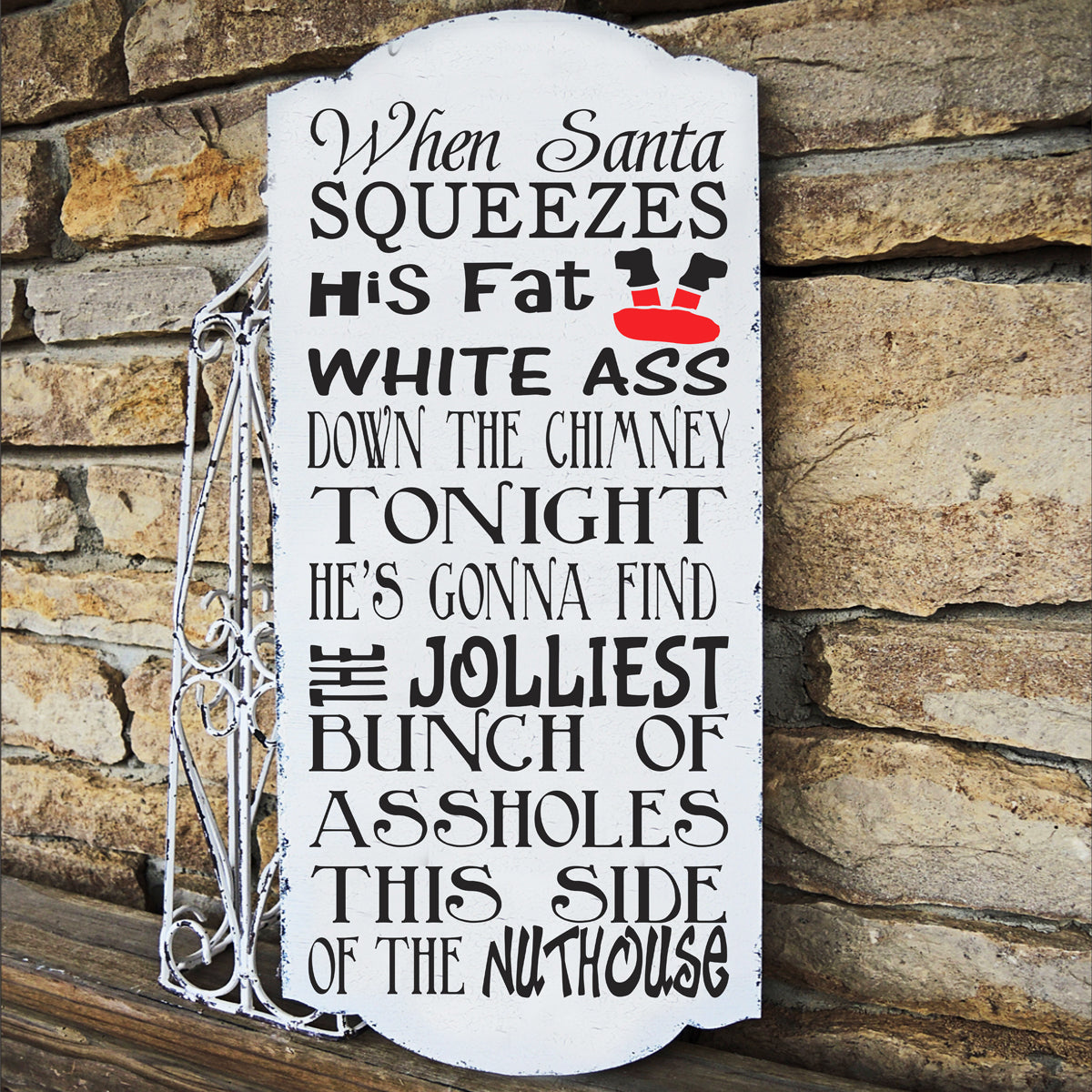 When Santa Squeezes his Ass Stencil - Funny Christmas Stencil - Superior Stencils