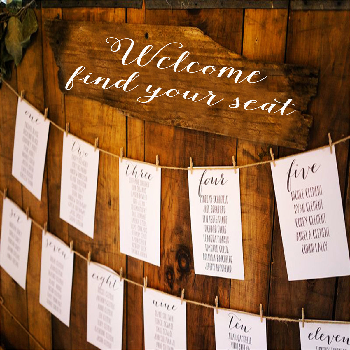 Welcome find your seat Stencil - Wedding and Event Stencil
