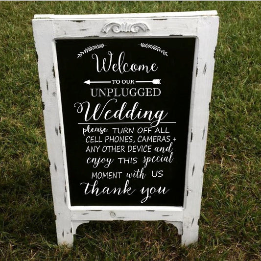 Welcome to Our Unplugged Wedding or Ceremony Stencil - Superior Stencils
