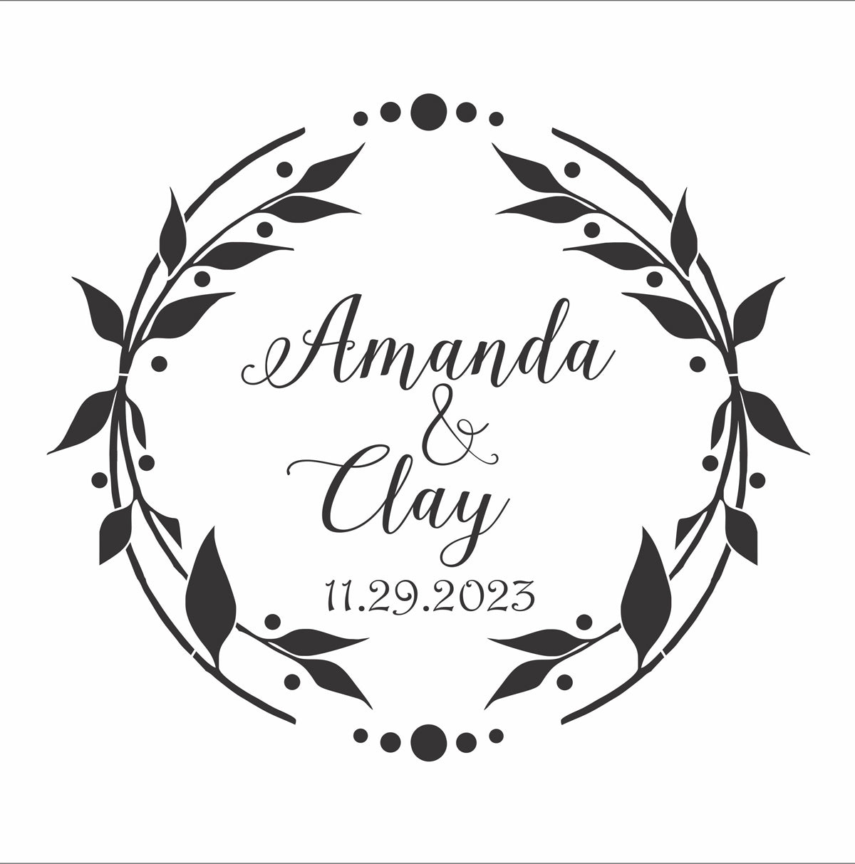 Custom Wedding Stencil - Create your Wedding Sign - Wedding Wreath Design