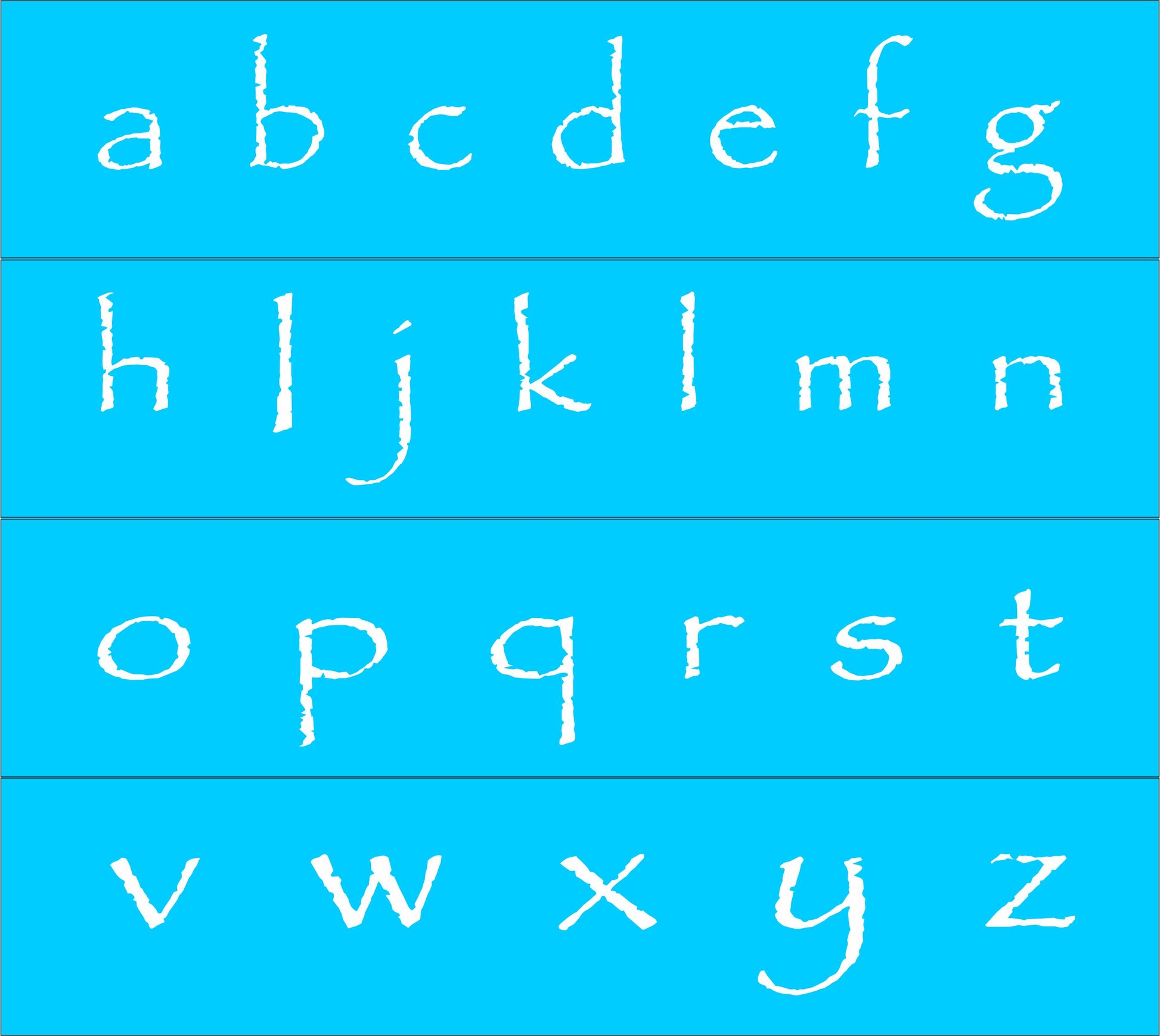 Alphabet Stencil - Parch034- A-Z Letters- 7 sizes available- lower CASE letters - Superior Stencils