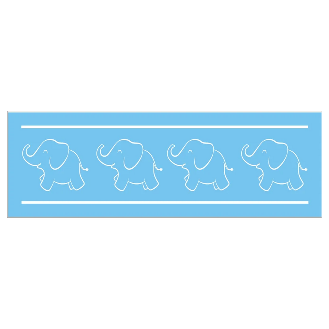 Elephant border series - Blue