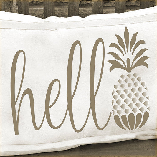 hello Pineapple Stencil - Superior Stencils