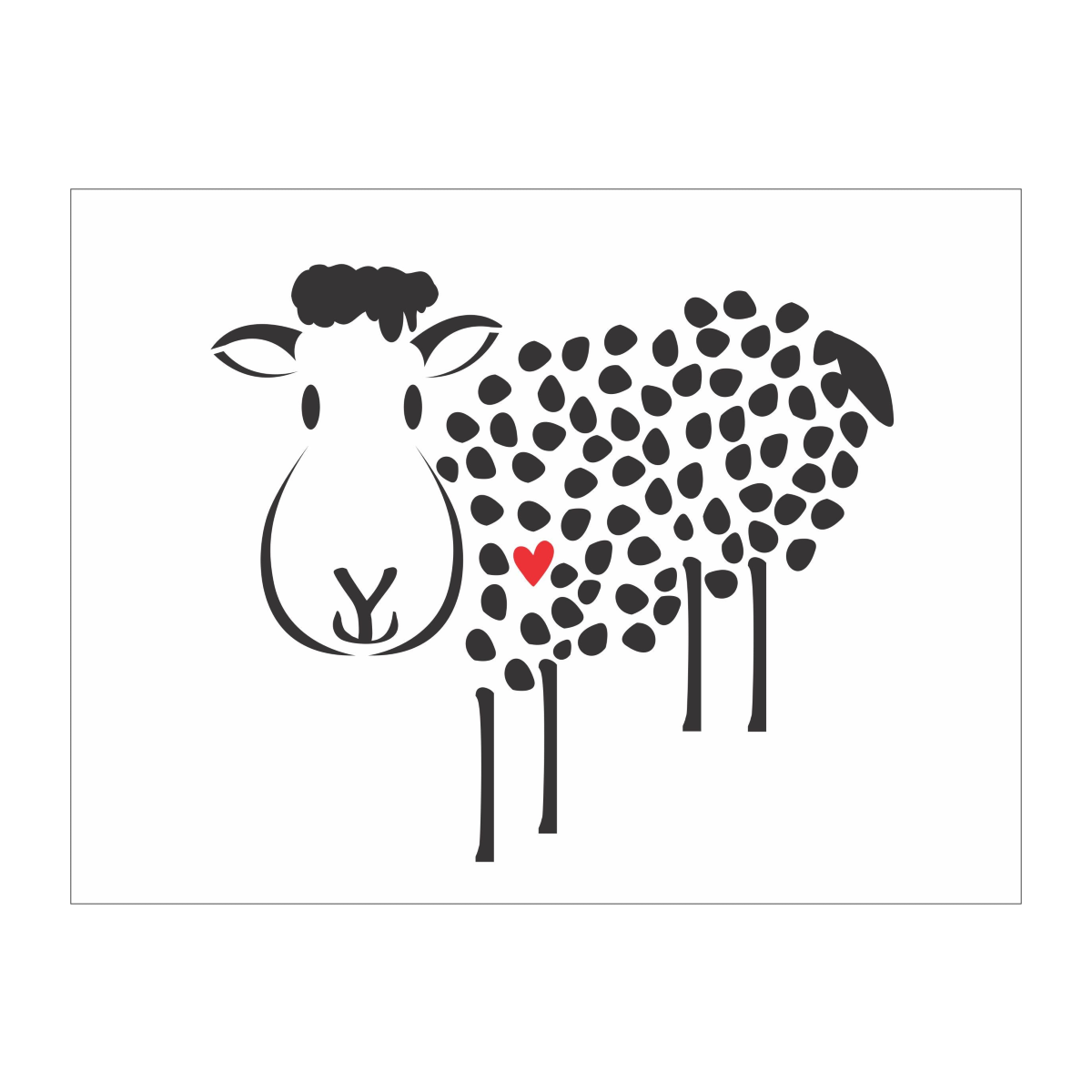 Lamb Stencil - Luv Ewe Lamb Stencil - Superior Stencils