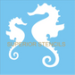 Mommy and Baby Seahorse Stencil - Superior Stencils