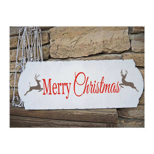 MERRY CHRISTMAS Stencil with Reindeer - Superior Stencils