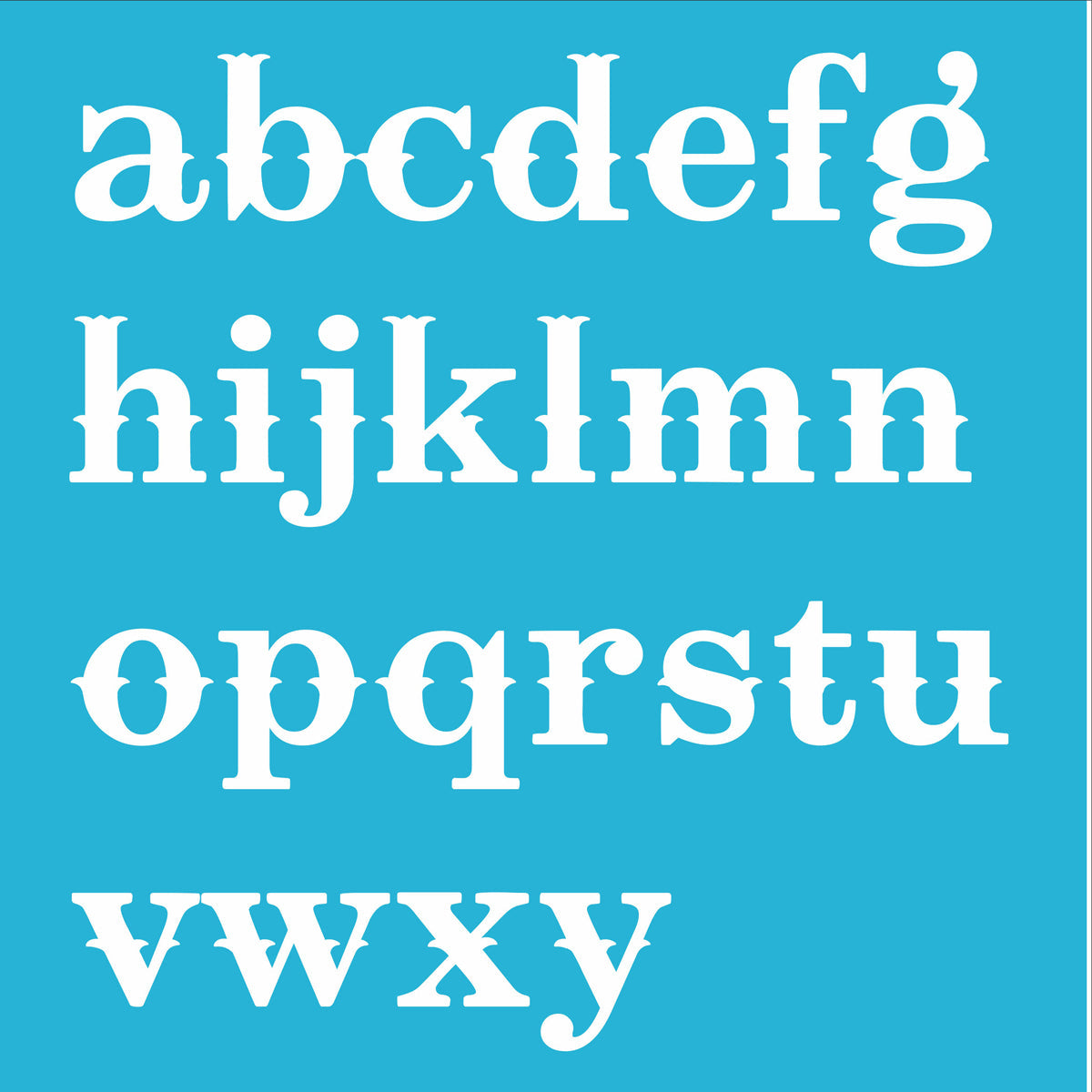Alphabet Stencil - Reusable Stencils okla- lower case letters A-Z - Superior Stencils