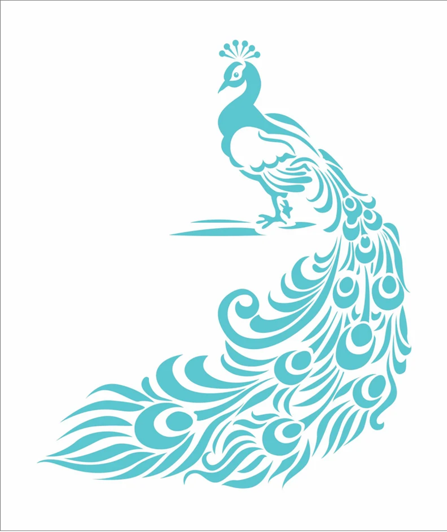Peacock Stencil - Superior Stencils