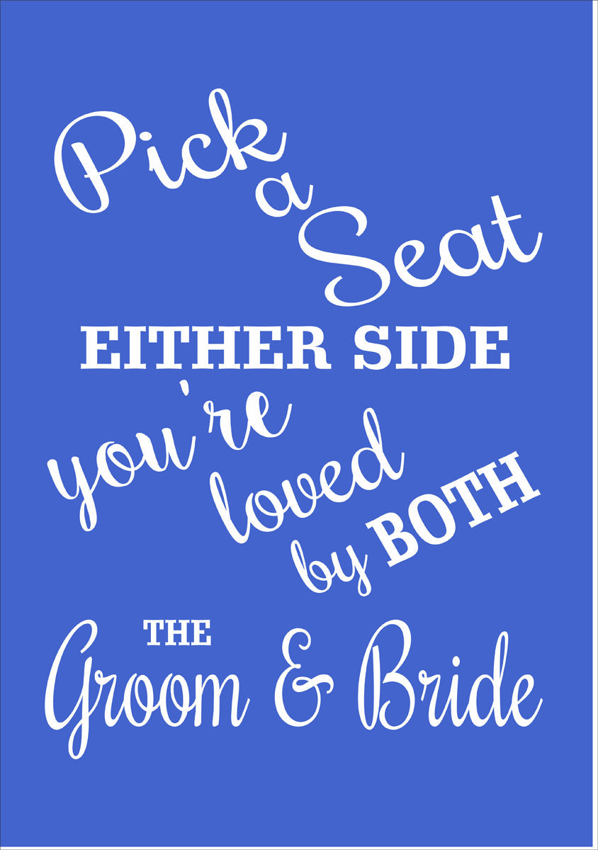 Pick a Seat Wedding Stencil Choose a Seat Stencil - Superior Stencils