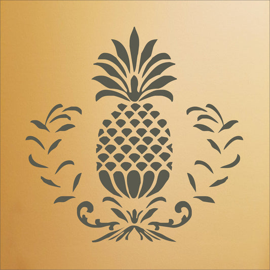 Pineapple Stencil - with flourish - Superior Stencils