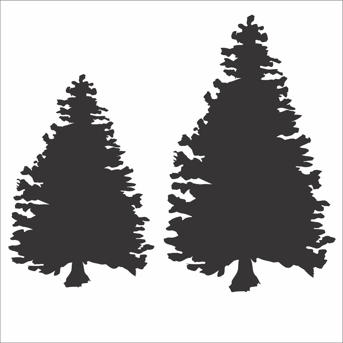 Pine TREE stencil - 2 Pine Trees - Superior Stencils
