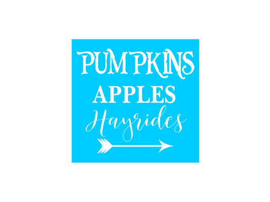 Pumpkins Apples Hayrides Stencil - Superior Stencils