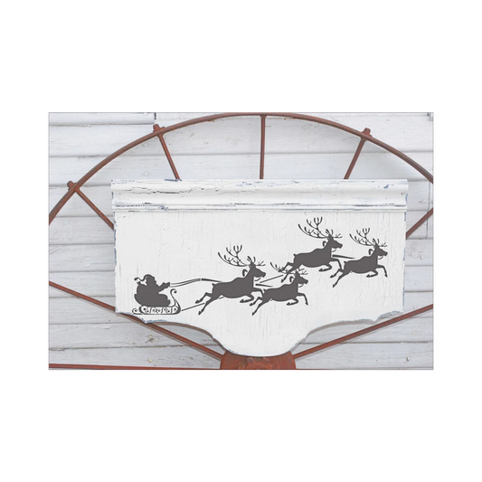 Santa and Reindeer Stencil - Superior Stencils