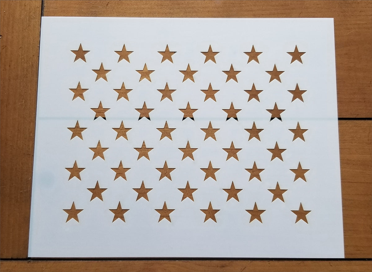 50 Stars Stencil (8.5 x 11)